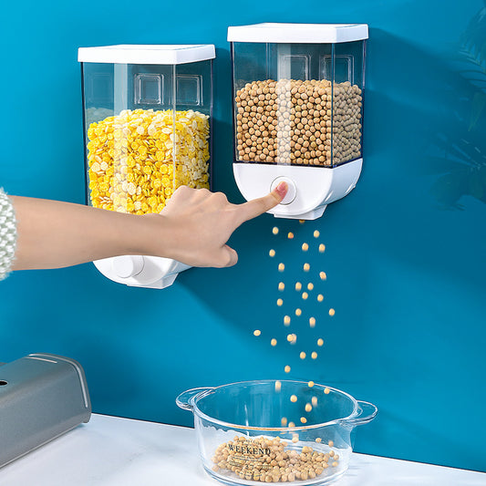 Kök Livsmedelsförvaring Lätt Press Container Cereal Dispenser Väggmonterad förvaringslåda